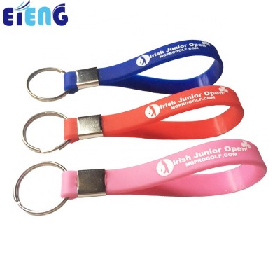 New promotion cheap silicone keyrings with custom made logo, silicone rubber keyring