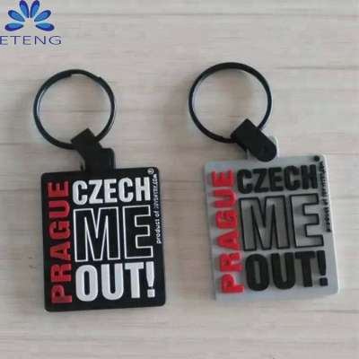 Promotion custom design rubber keychain with your branded name