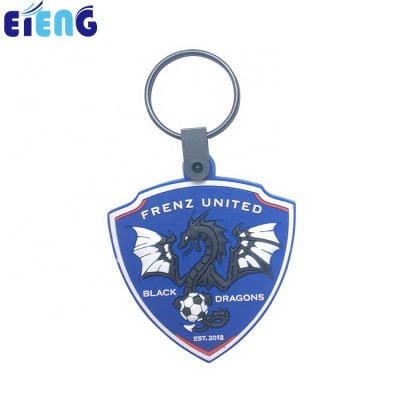 High quality cheap customized company logo soft rubber keychain