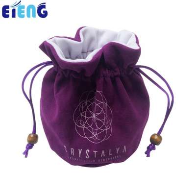 Promotion fashion custom printed Logo jewelry drawstring bag, velvet jewelry bag