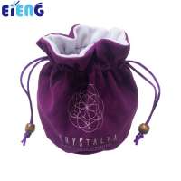 Promotion fashion custom printed Logo jewelry drawstring bag, velvet jewelry bag