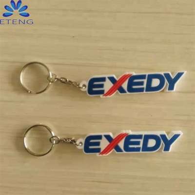 Promotion fashion custom design rubber keychain with your company name