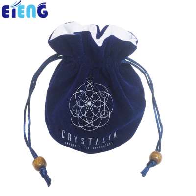 High quality custom LOGO velvet drawstring pouch bag, custom made jewelry bags