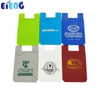 Promotion New Custom made phone adhesive backed card holder, silicone sticky card holder