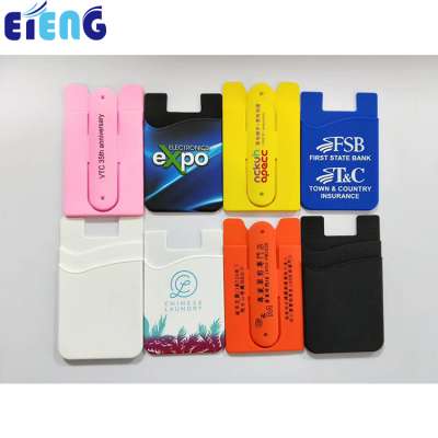 Hot promotion custom mobile phone silicone case wallet with printed your company logo, Sticky Smart Wallet